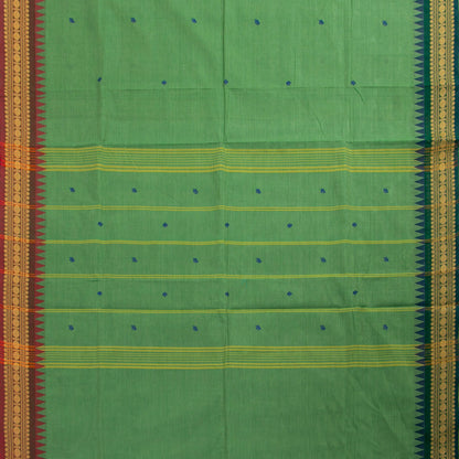 Green Kanchi Cotton Saree Ganga Jamuna Border PV MM KC 182 - Cotton Saree - Panjavarnam PV MM KC 182