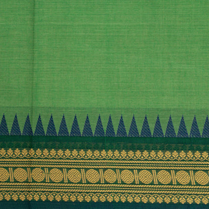 Green Kanchi Cotton Saree Ganga Jamuna Border PV MM KC 182 - Cotton Saree - Panjavarnam PV MM KC 182