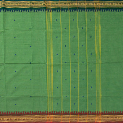 Green Kanchi Cotton Saree Ganga Jamuna Border PV MM KC 182 - Cotton Saree - Panjavarnam PV MM KC 182