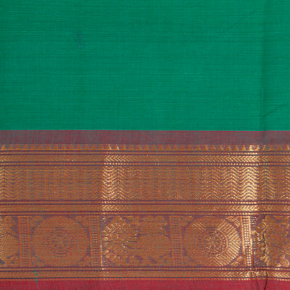 Green Kanchi Cotton Saree Ganga Jamuna Border PV MM KC 186 - Cotton Saree - Panjavarnam PV MM KC 186