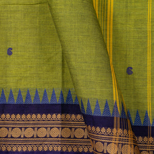 Green Kanchi Cotton Saree Ganga Jamuna Border PV MM KC 190 - Cotton Saree - Panjavarnam PV MM KC 190