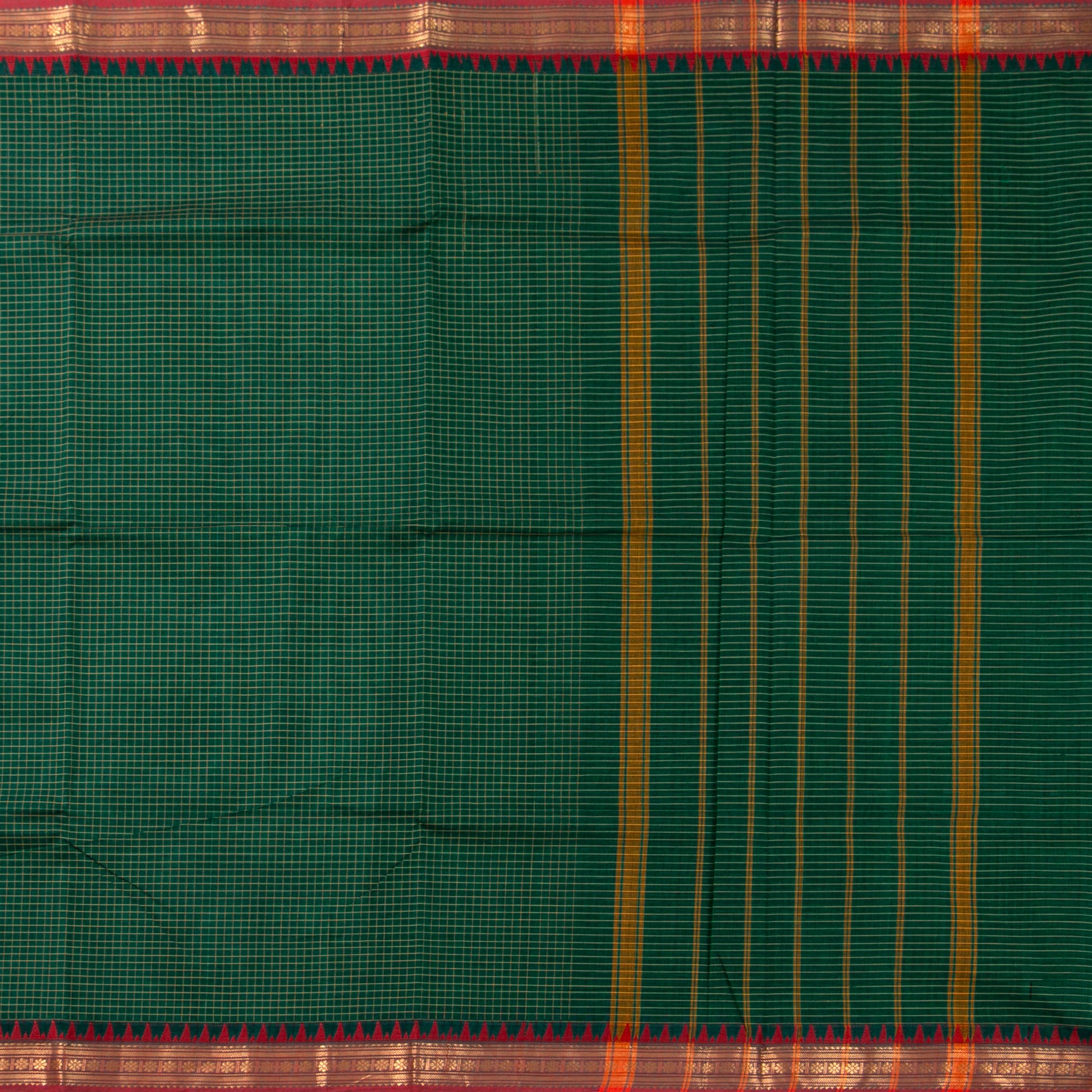 Green Kanchi Cotton Saree PV MM KC 147 - Cotton Saree - Panjavarnam PV MM KC 147
