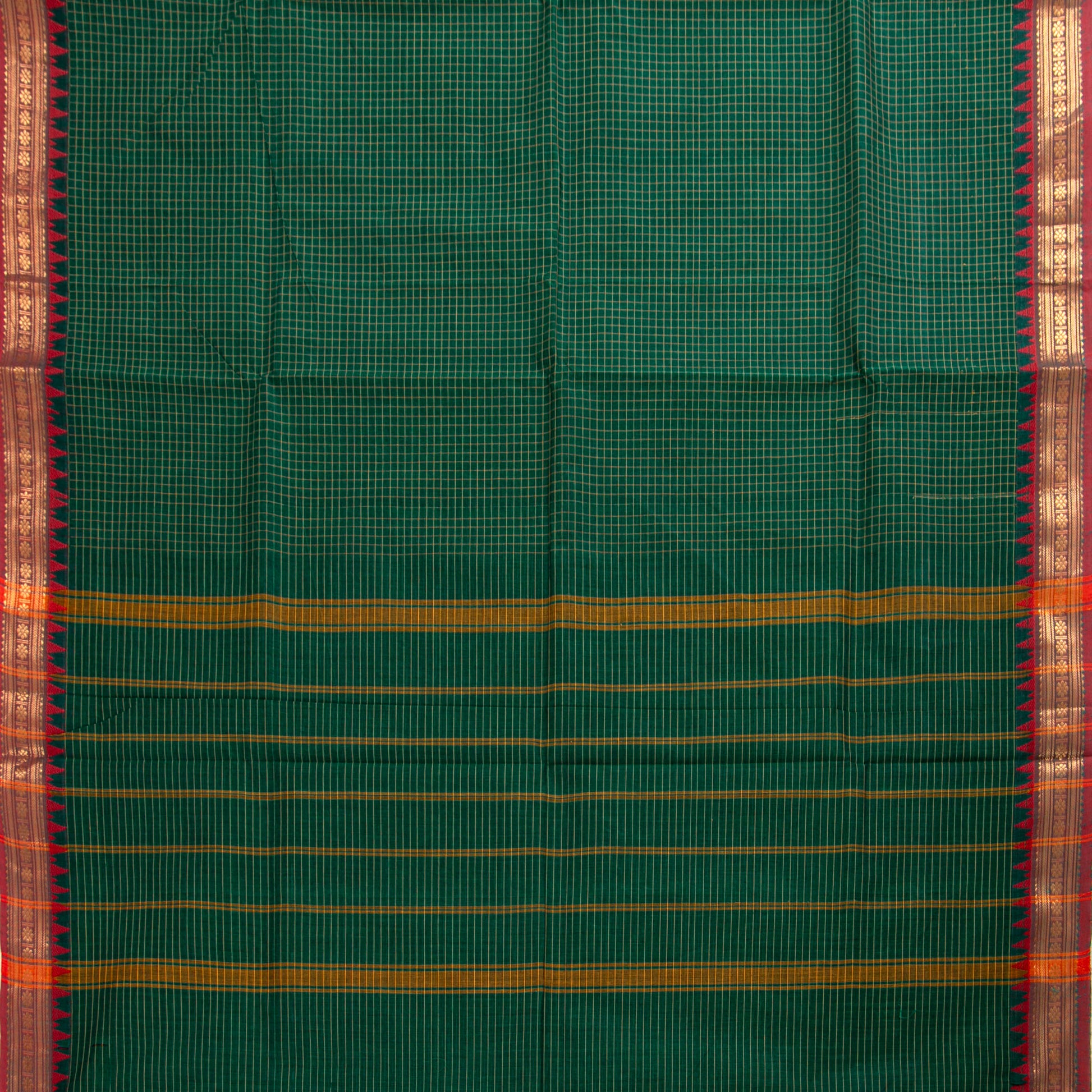 Green Kanchi Cotton Saree PV MM KC 147 - Cotton Saree - Panjavarnam PV MM KC 147