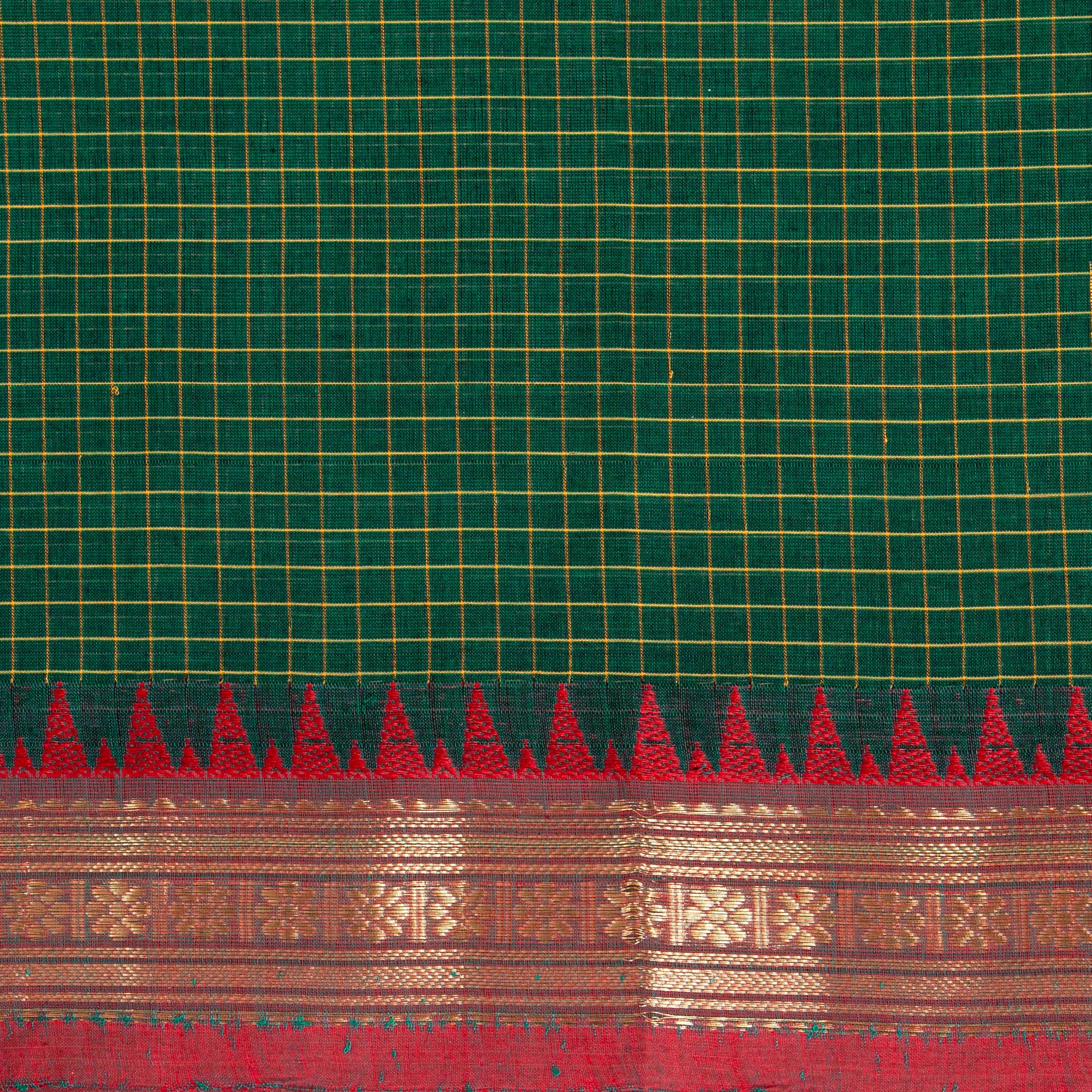 Green Kanchi Cotton Saree PV MM KC 147 - Cotton Saree - Panjavarnam PV MM KC 147