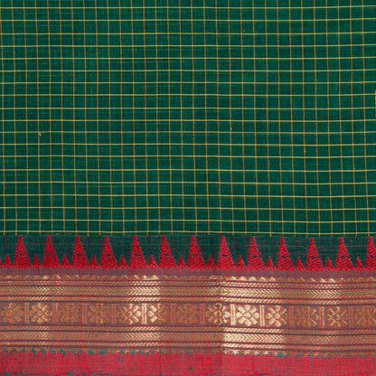Green Kanchi Cotton Saree PV MM KC 147 - Cotton Saree - Panjavarnam PV MM KC 147