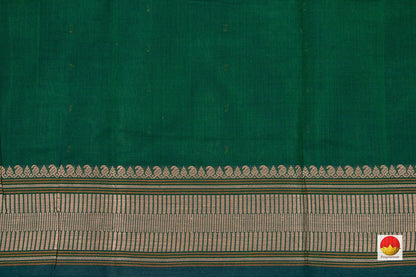 Green Kanchi Cotton Saree With Silk Thread Border For Office Wear PV KC 390 - Cotton Saree - Panjavarnam
