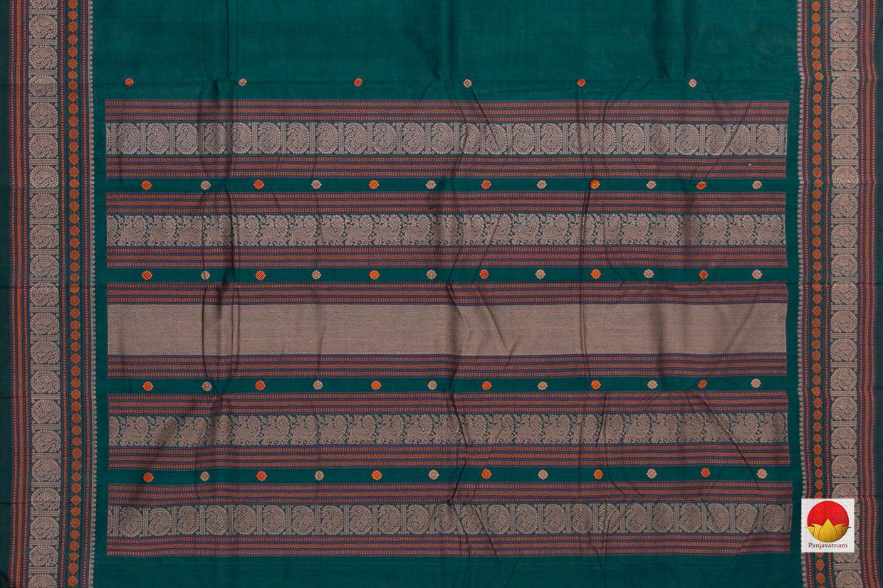 Green Kanchi Cotton Saree With Silk Thread Work For Office Wear PV KC 371 - Cotton Saree - Panjavarnam