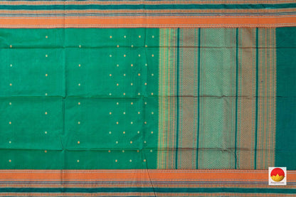 Green Kanchi Silk Cotton Saree With Butta And Silk Thread Work Handwoven For Office Wear PV KSC 1212 - Silk Cotton - Panjavarnam PV KSC 1212