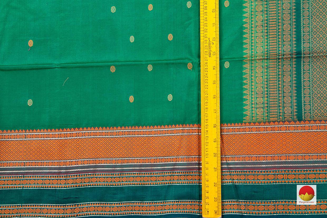 Green Kanchi Silk Cotton Saree With Butta And Silk Thread Work Handwoven For Office Wear PV KSC 1212 - Silk Cotton - Panjavarnam PV KSC 1212