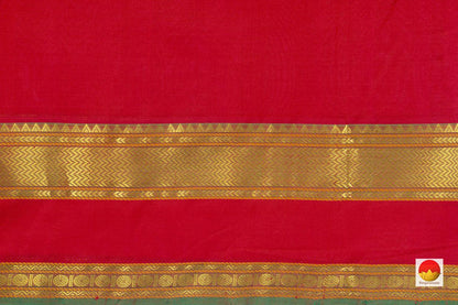 Green Kanchi Silk Cotton Saree With Gold Zari And Silk Thread Work Handwoven For Festive Wear PV KSC 1208 - Silk Cotton - Panjavarnam