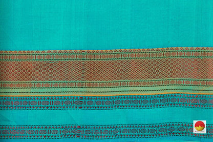 Green Kanchi Silk Cotton Saree With Silk Thread Work Handwoven For Office Wear PV KSC 1213 - Silk Cotton - Panjavarnam