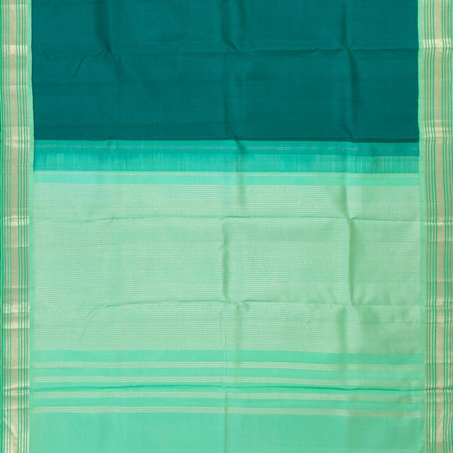Green Kanchipuram Silk Saree For Festive Wear PV NYC 1308 - Silk Sari - Panjavarnam PV NYC 1308