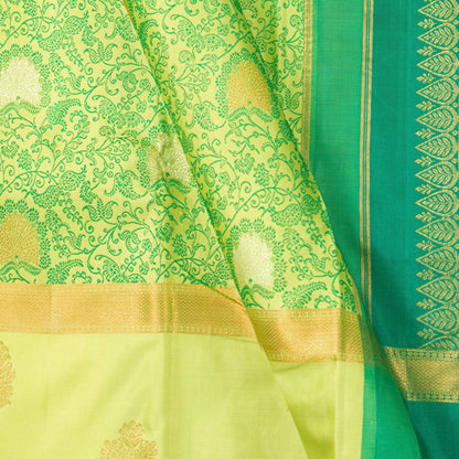 Green Kanchipuram Silk Saree For Festive Wear PV NYC 1502 - Silk Sari - Panjavarnam PV NYC 1502