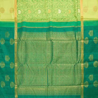 Green Kanchipuram Silk Saree For Festive Wear PV NYC 1502 - Silk Sari - Panjavarnam PV NYC 1502