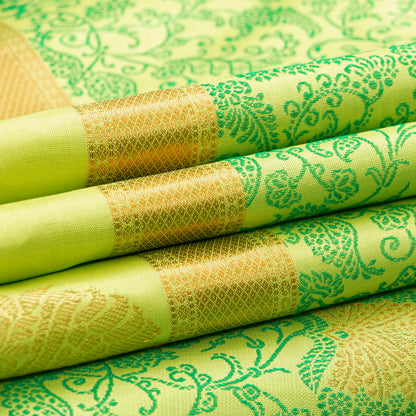 Green Kanchipuram Silk Saree For Festive Wear PV NYC 1502 - Silk Sari - Panjavarnam PV NYC 1502