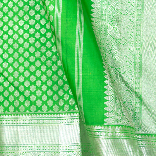 Green Kanchipuram Silk Saree For Wedding Wear PV NYC 1393 - Silk Sari - Panjavarnam PV NYC 1393