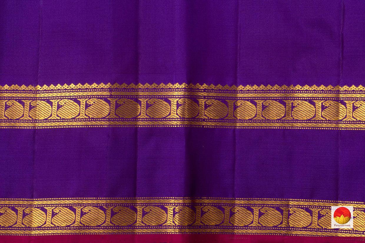 Green Kanchipuram Silk Saree Handwoven Pure Silk Pure Zari For Festive Wear PV J 4959 - Silk Sari - Panjavarnam
