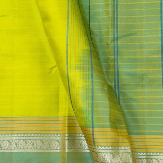 Green Kanchipuram Silk Saree Light Weight For Festive Wear PV KNN 206 - Silk Sari - Panjavarnam PV KNN 206