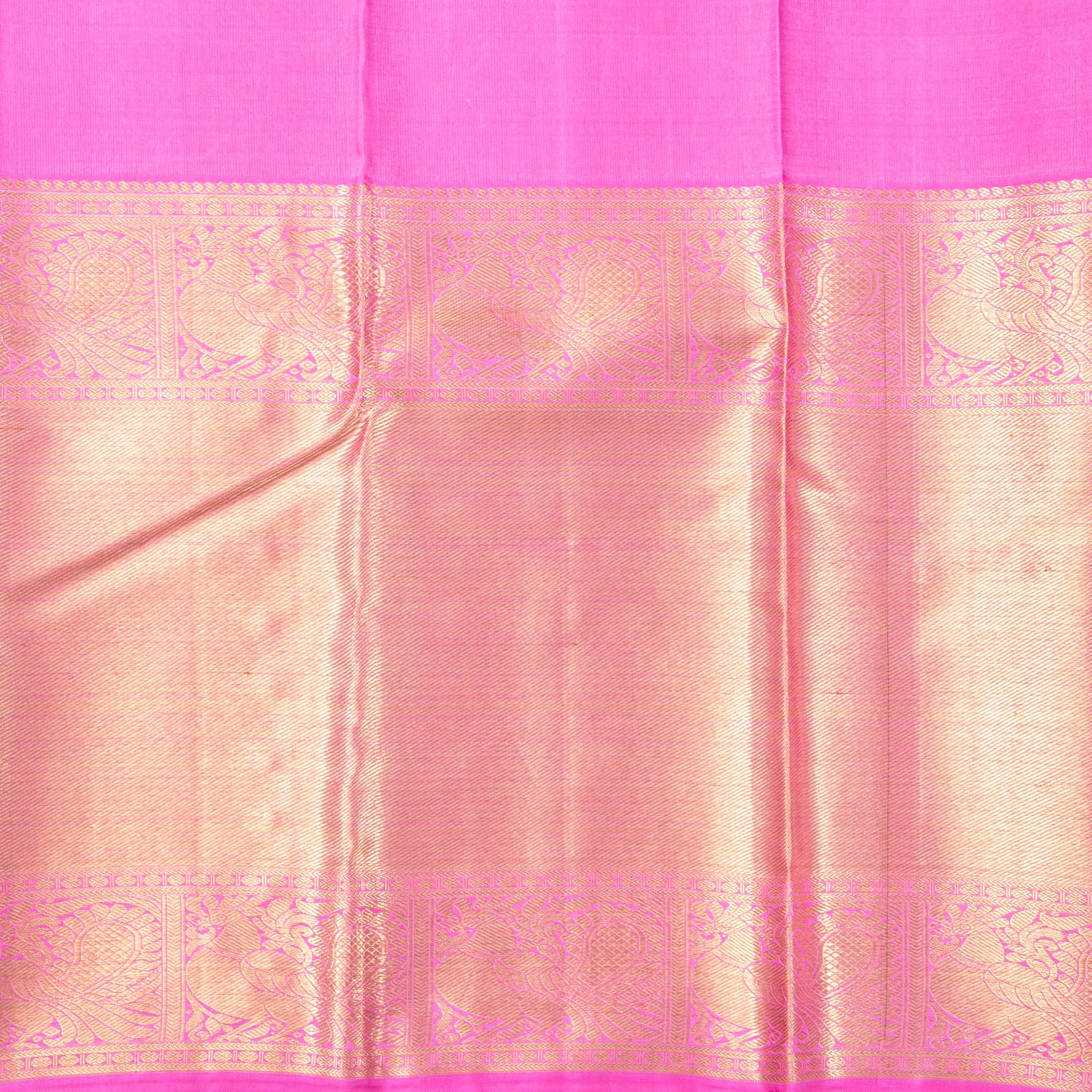 Green Kanchipuram Silk Saree With Long Border For Bridal Wear PV NYC 1451 - Silk Sari - Panjavarnam PV NYC 1451