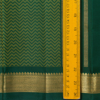 Green Kanchipuram Silk Saree With Small Border Handwoven Pure Silk For Festive Wear PV NYC 1164 - Silk Sari - Panjavarnam PV NYC 1164