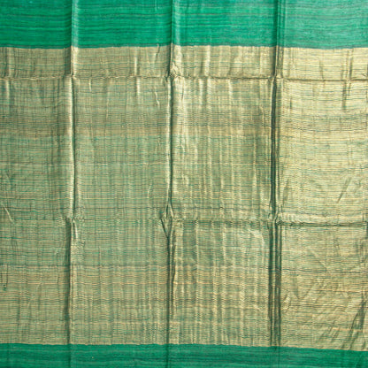 Green Tussar Silk Saree Handwoven PT 2080 - Tussar Silk - Panjavarnam PT 2080