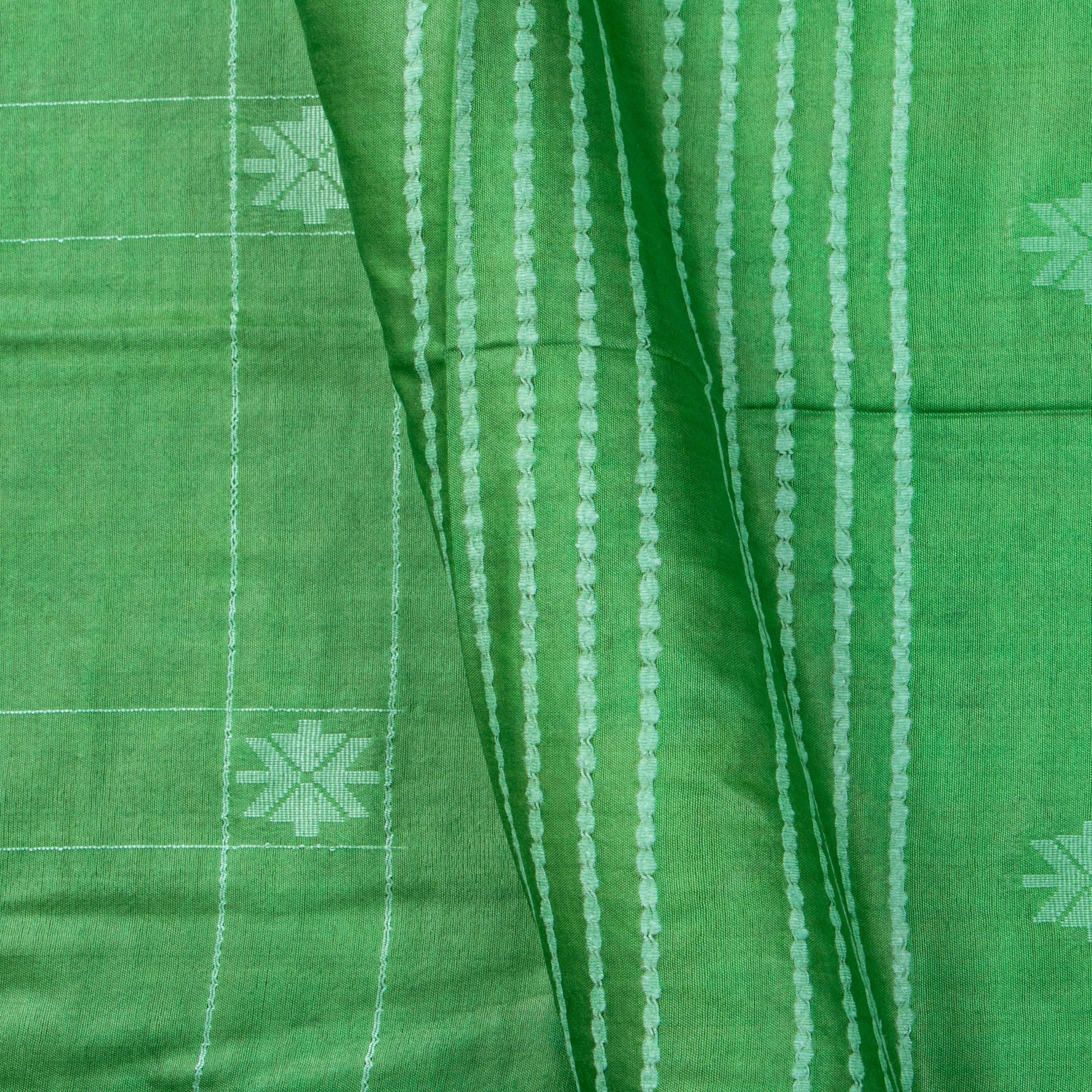 Green Tussar Silk Saree Handwoven PT 2083 - Tussar Silk - Panjavarnam PT 2083