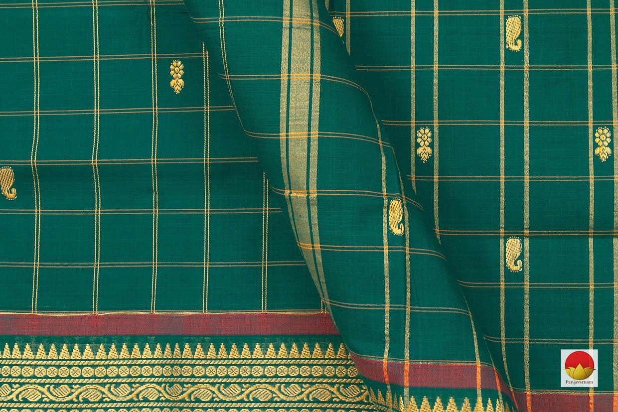 Green Zari Butta Chettinad Cotton Saree For Casual Wear PV SK CC 104 - Cotton Saree - Panjavarnam