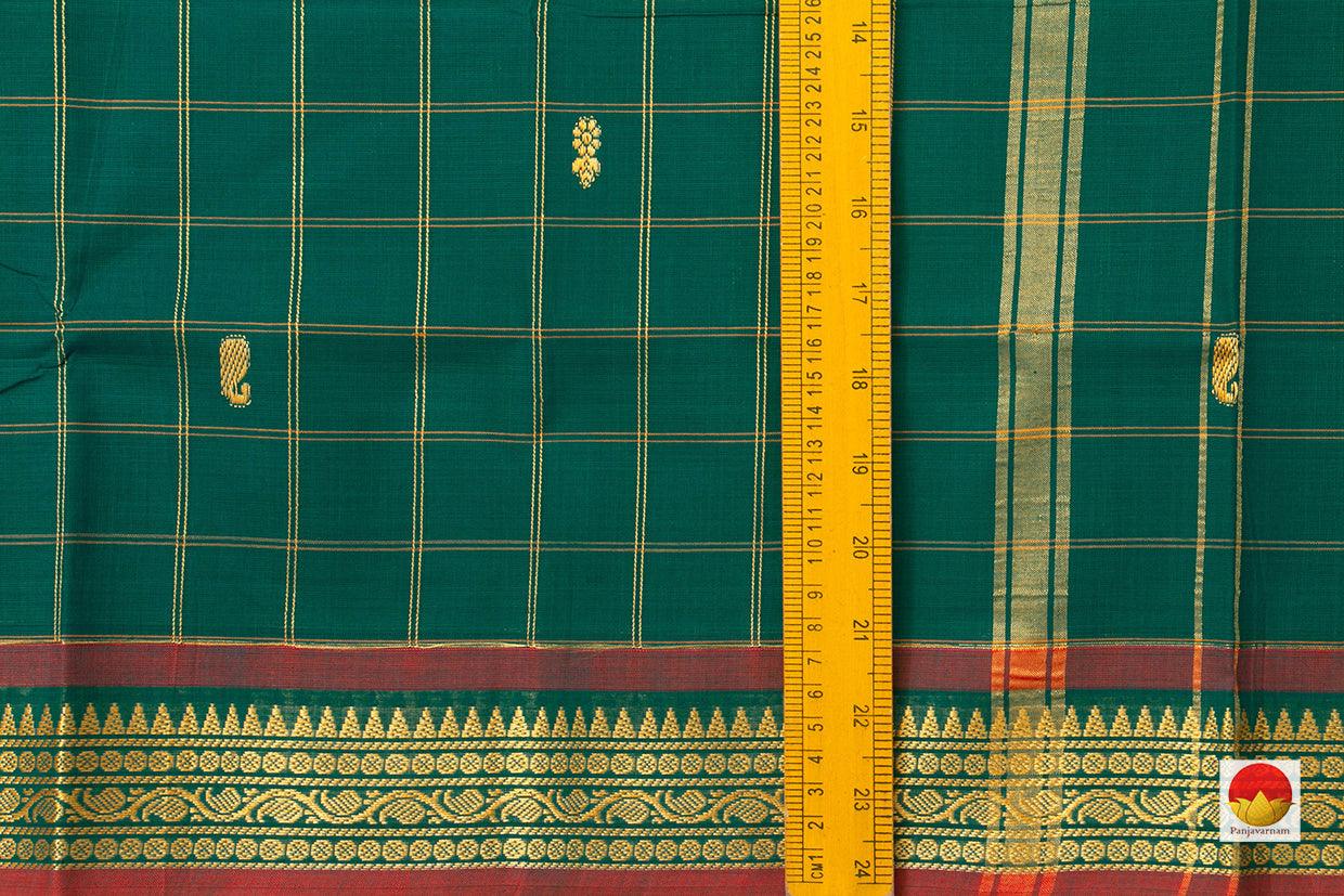 Green Zari Butta Chettinad Cotton Saree For Casual Wear PV SK CC 104 - Cotton Saree - Panjavarnam
