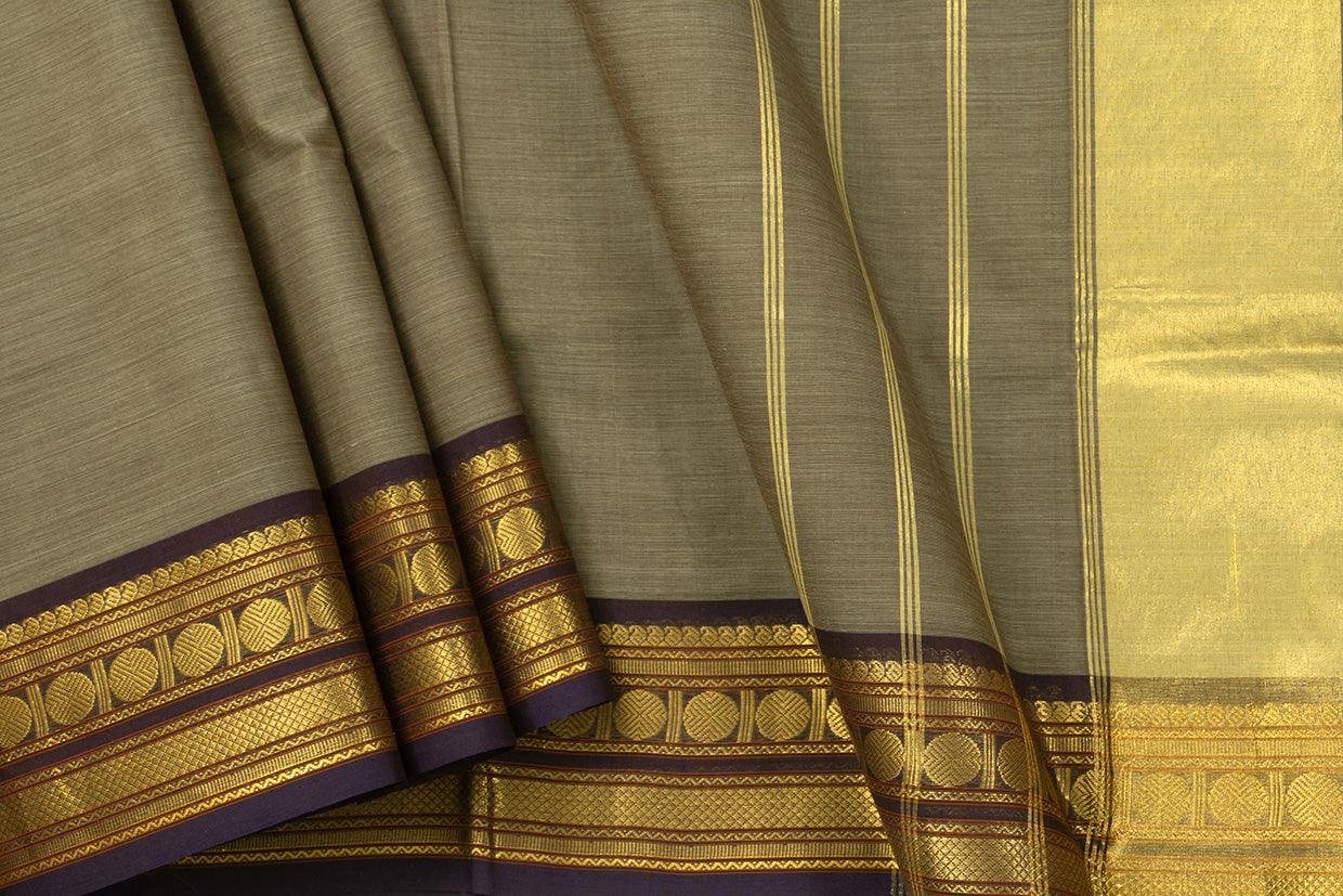 Grey and brown Kanchi Cotton Saree For Office Wear PV NYC KC 1076 - Cotton Saree - Panjavarnam PV NYC KC 1076