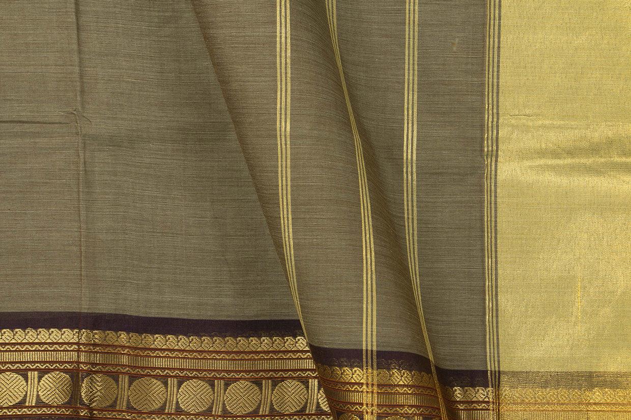 Grey and brown Kanchi Cotton Saree For Office Wear PV NYC KC 1076 - Cotton Saree - Panjavarnam PV NYC KC 1076