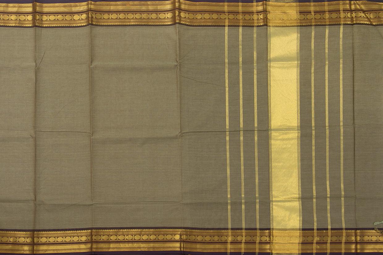 Grey and brown Kanchi Cotton Saree For Office Wear PV NYC KC 1076 - Cotton Saree - Panjavarnam PV NYC KC 1076