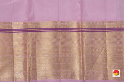 Grey and Pastel Pink Kanchipuram Silk Saree With Medium Border Handwoven Pure Silk For Festive Wear PV NYC 1042 - Silk Sari - Panjavarnam PV NYC 1042