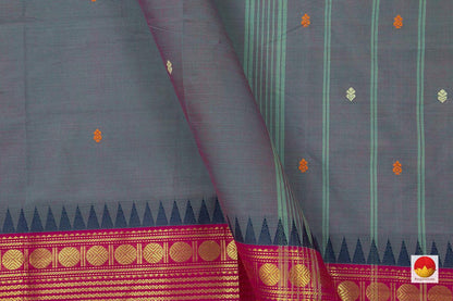 Grey And Pink Chettinad Cotton Saree For Casual Wear PV CC 152 - Cotton Saree - Panjavarnam