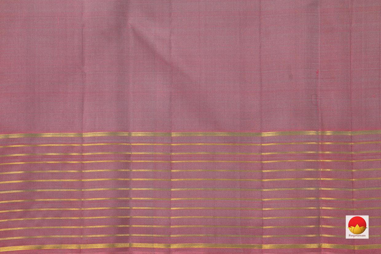 Grey And Pink Kanchipuram Silk Saree Handwoven Pure Silk Pure Zari For Office Wear PV NYC 724 - Silk Sari - Panjavarnam PV NYC 724