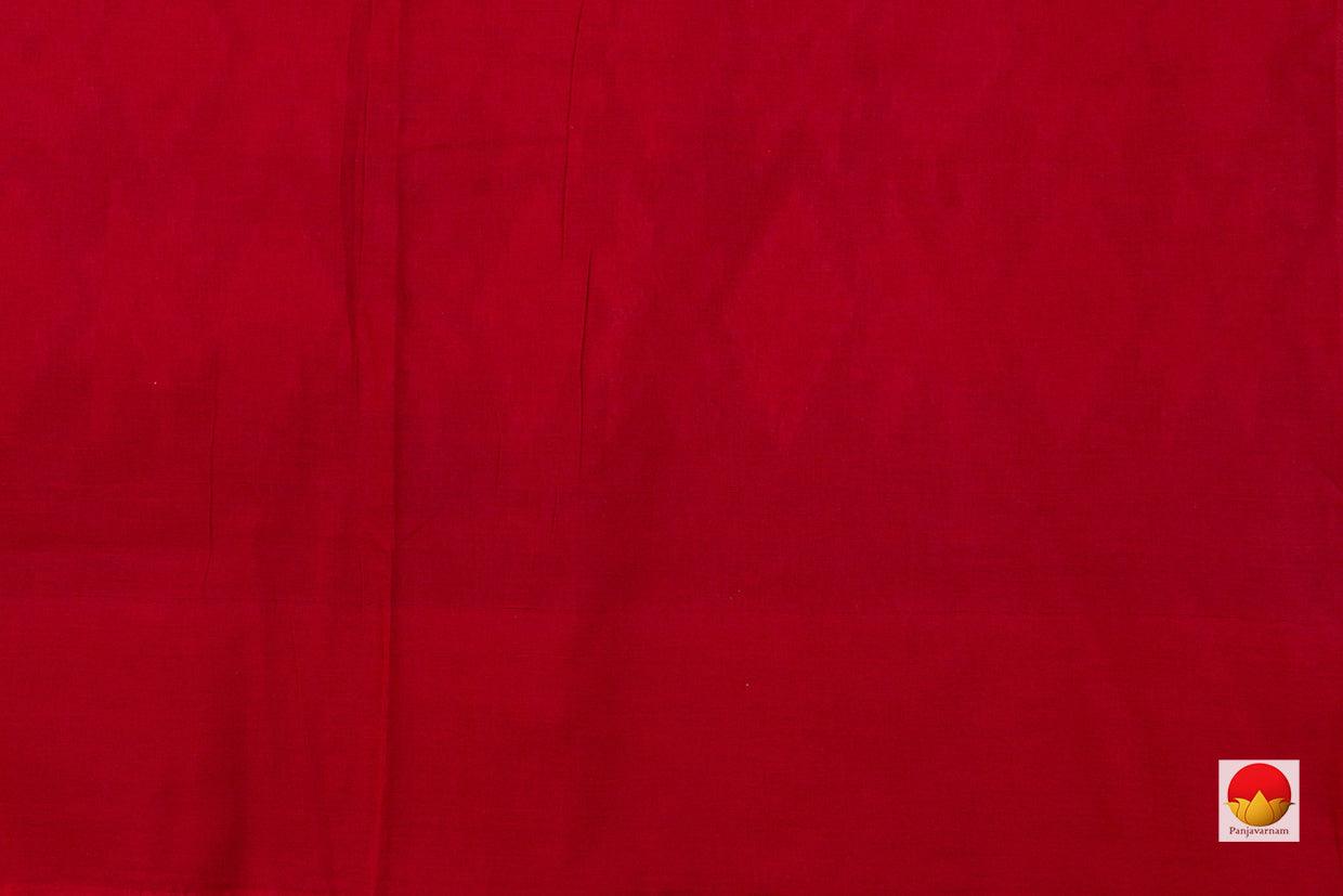 Grey And Red Pochampally Ikkat Cotton Saree Handwoven SC 155 - Cotton Saree - Panjavarnam