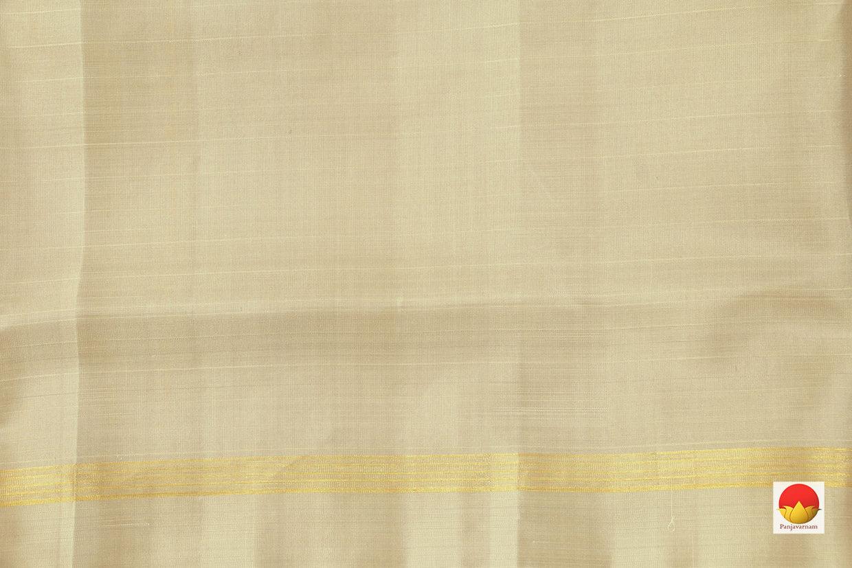 Grey And Yellow Kanchipuram Silk Saree Handwoven Pure Silk No Zari Light Weight With Medium Border Office Wear PV KNN 175 - Silk Sari - Panjavarnam