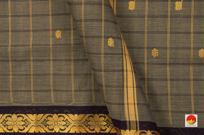 Grey Chettinad Cotton Saree For Casual Wear PV SK CC 105 - Cotton Saree - Panjavarnam