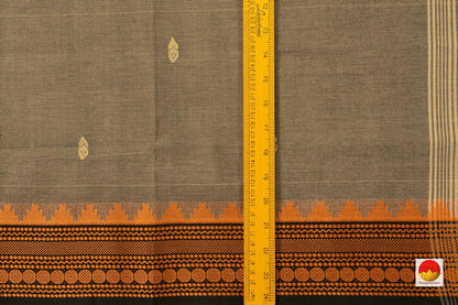 Grey Chettinad Cotton Saree With Butta For Casual Wear PV CC 146 - Cotton Saree - Panjavarnam