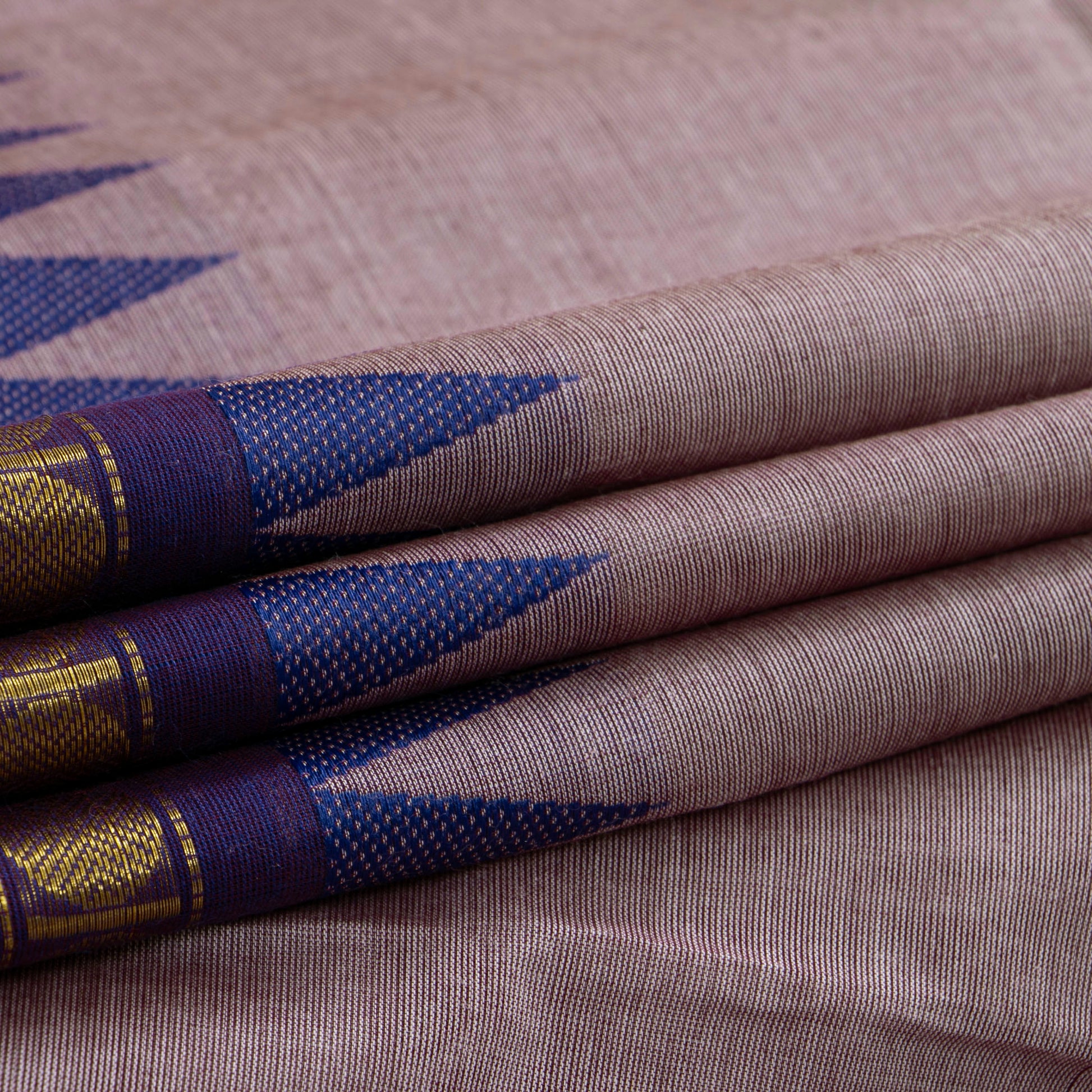 Grey Kanchi Cotton Saree Ganga Jamuna Border PV MM KC 119 - Cotton Saree - Panjavarnam PV MM KC 119