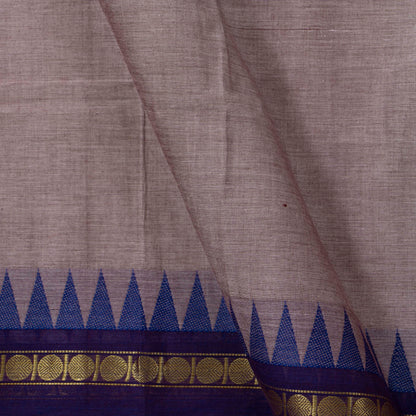 Grey Kanchi Cotton Saree Ganga Jamuna Border PV MM KC 119 - Cotton Saree - Panjavarnam PV MM KC 119