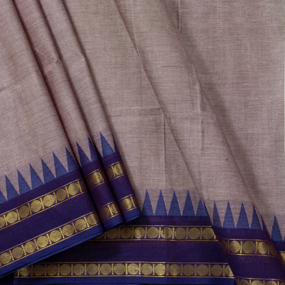 Grey Kanchi Cotton Saree Ganga Jamuna Border PV MM KC 119 - Cotton Saree - Panjavarnam PV MM KC 119