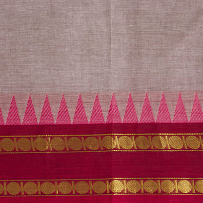 Grey Kanchi Cotton Saree Ganga Jamuna Border PV MM KC 119 - Cotton Saree - Panjavarnam PV MM KC 119
