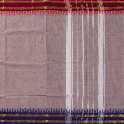Grey Kanchi Cotton Saree Ganga Jamuna Border PV MM KC 119 - Cotton Saree - Panjavarnam PV MM KC 119