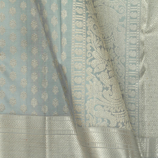 Grey Kanchipuram Silk Saree For Bridal Wear PV NYC 1313 - Silk Sari - Panjavarnam PV NYC 1313