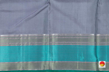Grey Kanchipuram Silk Saree Handwoven Pure Silk No Zari For Office Wear PV RM NZ 443 - Silk Sari - Panjavarnam