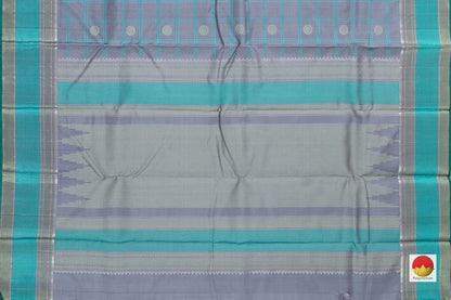 Grey Kanchipuram Silk Saree Handwoven Pure Silk No Zari For Office Wear PV RM NZ 443 - Silk Sari - Panjavarnam PV RM NZ 443
