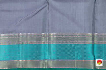 Grey Kanchipuram Silk Saree Handwoven Pure Silk No Zari For Office Wear PV RM NZ 443 - Silk Sari - Panjavarnam PV RM NZ 443
