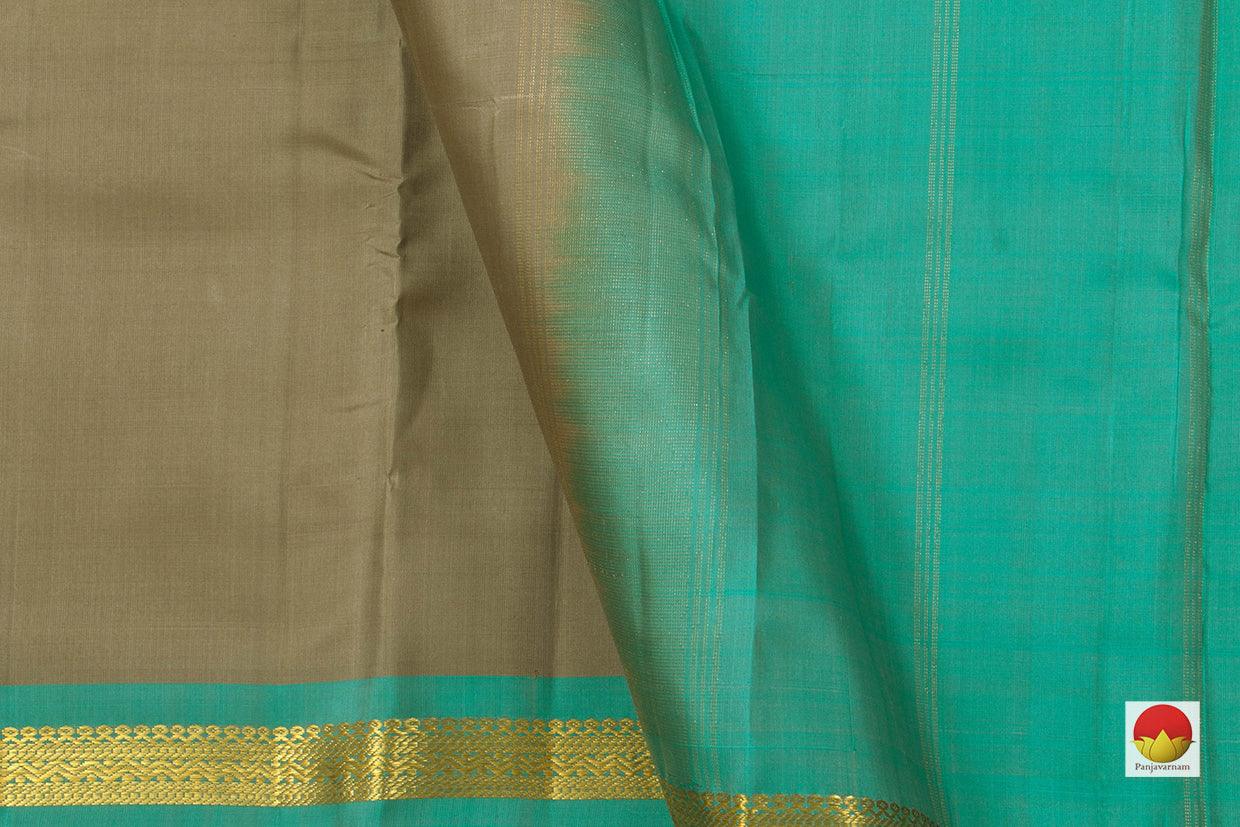 Grey Kanchipuram Silk Saree Handwoven Pure Silk Pure Zari For Festive Wear PV KNN 110 - Silk Sari - Panjavarnam PV KNN 110