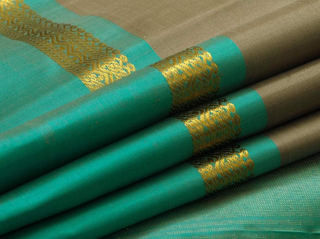 Grey Kanchipuram Silk Saree Handwoven Pure Silk Pure Zari For Festive Wear PV KNN 110 - Silk Sari - Panjavarnam PV KNN 110