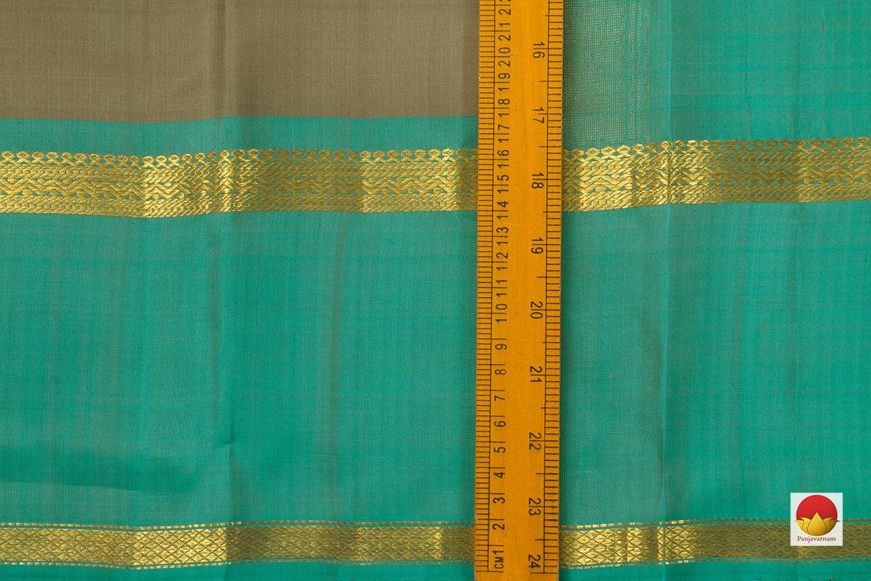 Grey Kanchipuram Silk Saree Handwoven Pure Silk Pure Zari For Festive Wear PV KNN 110 - Silk Sari - Panjavarnam PV KNN 110